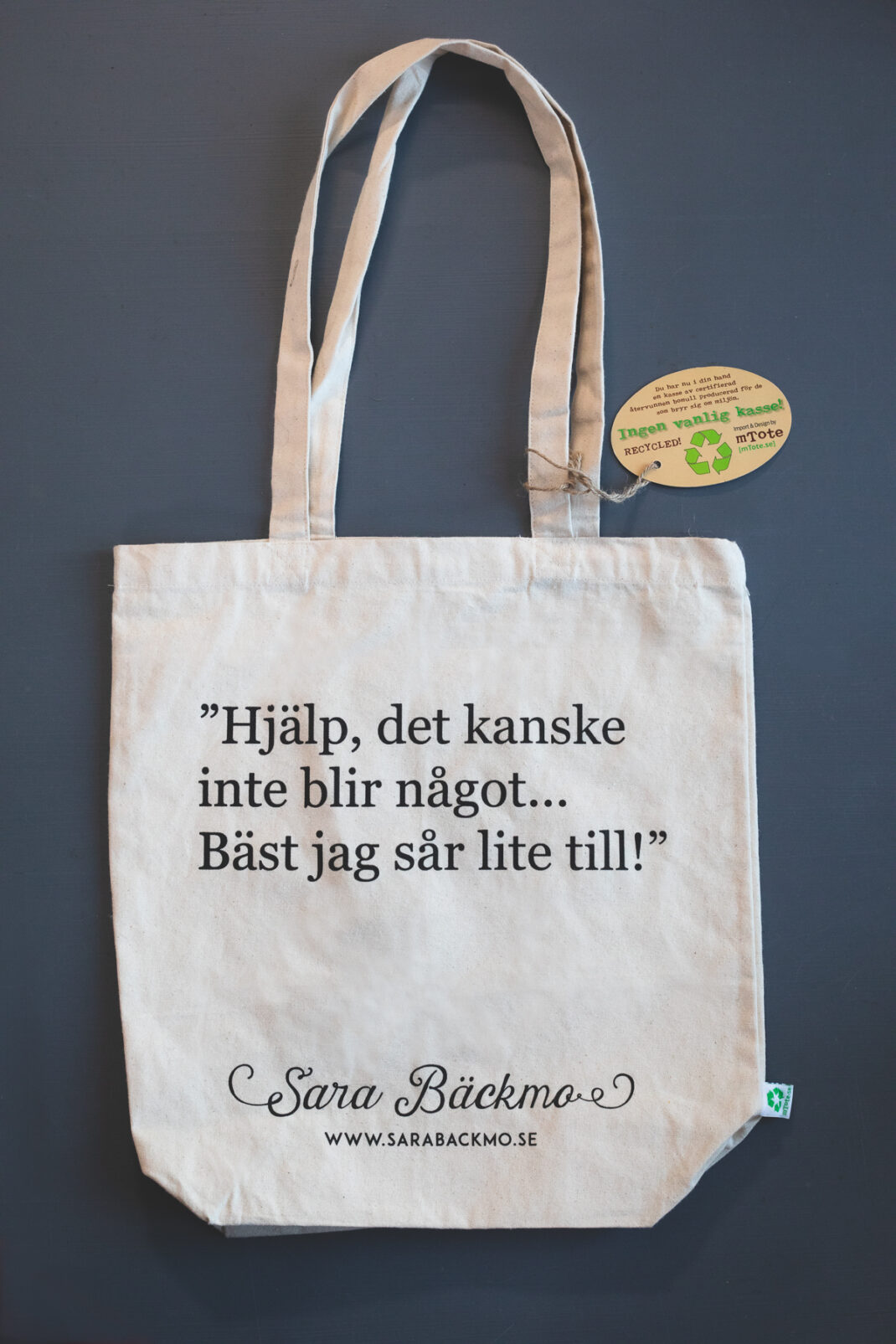 Tygpåse från Sara Bäckmo med citat